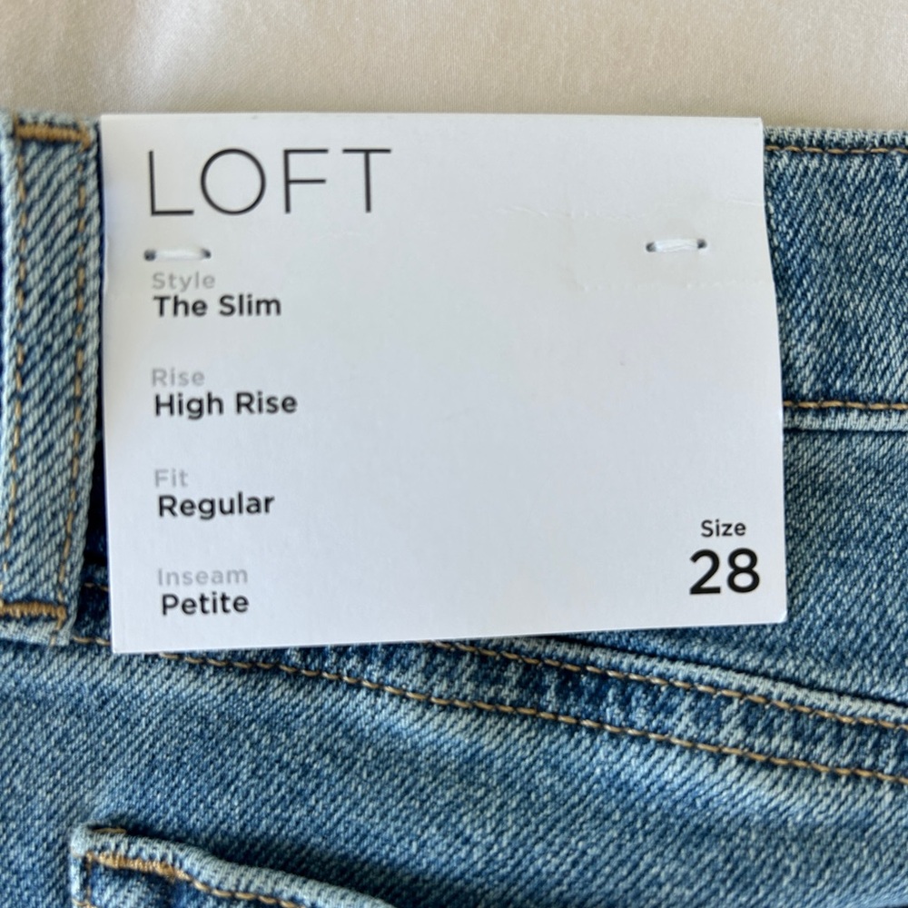 LOFT Classic Slim High Rise Blue Denim Jeans - Picture 5 of 7